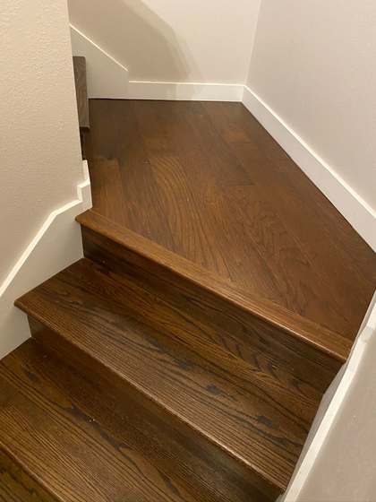 Custom hardwood stair treads